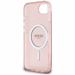 Guess IML Glitter Circle MagSafe ümbris jaoks iPhone 16e - roosa