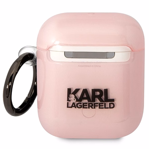 Karl Lagerfeld KLA2HNCHTCP Airpods 1/2 cover pink/pink Ikonik Choupette