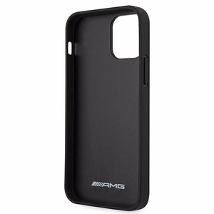 AMG Кожаный чехол Debossed Lines для iPhone 12 mini - чёрный