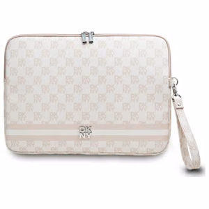 DKNY Ümbris Checkered Pattern Printed Stripes 14" Laptop Ümbris - roosa