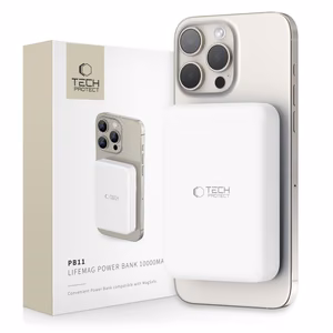 Tech-Protect LifeMag PB11 Powerbank MagSafe 10000mAh 15W USB-C port - valge + USB-C kaabel