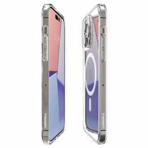 Spigen Ultra Hybrid Mag ümbris MagSafe'iga iPhone 14 Pro jaoks - läbipaistev/valge