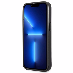 Guess GUHCP13SPSATLG iPhone 13 mini 5,4 "hõbedane / hõbedane hardcase SaffianoTriangle Logo