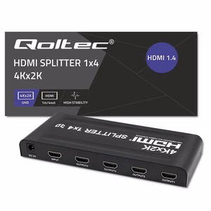 Qoltec 51798 aktiivne HDMI splitter 4 x HDMI 4K x 2K | 3,4 Gb/s