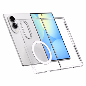 Spigen AirSkin MagFit MagSafe ümbris Samsung Galaxy Z Fold 8-le, läbipaistev ja valge