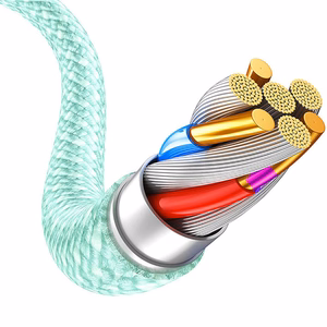 Blavec Kaabel Candy braided - Type C to Lightning - PD 20W 2,4A 2 metres Apple CarPlay (CCA-CL24GN20) roheline