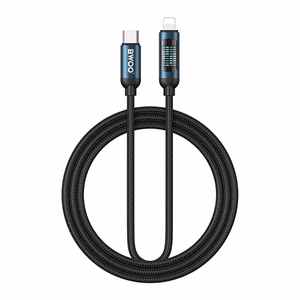 BWOO usb-c Lightning cable 1m 27W with LED display, braided, must