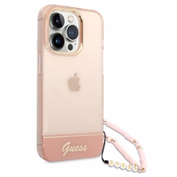 Guess GUHCP14LHGCOHP iPhone 14 Pro 6.1" roosa/roosa hardcase Translucent Pearl Strap