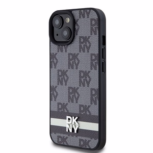 DKNY Leather Checkered Mono Pattern & Printed Stripes Ümbris jaoks iPhone 15/14/13 - Must