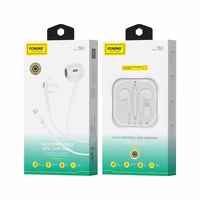 FONENG juhtmega kõrvaklapid T61 USB-C mikrofoniga 1.2M valge