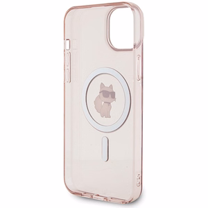 Karl Lagerfeld IML Choupette MagSafe ümbris jaoks iPhone 15 Plus - roosa