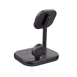 Tech-Protect QI15W-A27 3-in-1 Inductive Charger with MagSafe Stand for Smartphone / Apple Watch / AirPods - Black