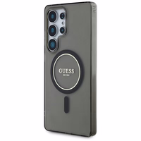 GUESS ümbris jaoks SAMSUNG S25 Ultra GUHMS25LHFGEREK (Magnetic IML Glitter Circle) must