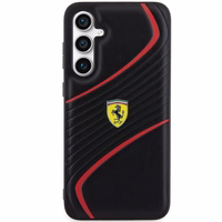 Ferrari Twist Metal Logo ümbris jaoks Samsung Galaxy S23 FE - must