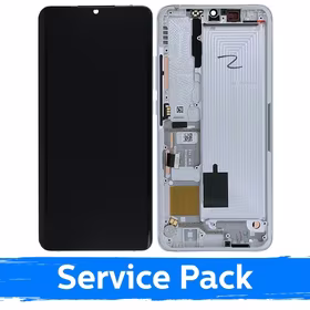 LCD Ekraan Ühildub Xiaomi Mi Note 10 (Note 10 Pro / Note 10 Lite) Koos Frame / Glacier Valge / (Service Pack)
