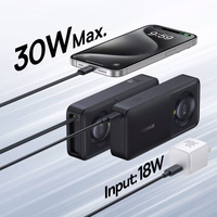 Akupank Baseus "Free2Pull" must 10000mAh 30W (PD) + sisseehitatud "Type-C" kaabel