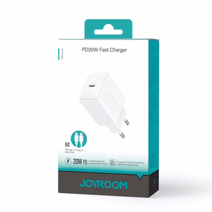 Laadija Joyroom JR-TCF20 20W USB-C + USB-C to USB-C kaabel 1.0m valge