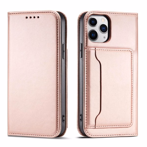 Magnetkaardi ümbris iPhone 12 Pro Max Koti kaardi rahakoti kaardihoidja roosa