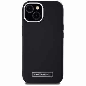 Karl Lagerfeld FW Metal Plate MagSafe iPhone 15 Ümbris - Must