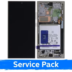 LCD Ekraan ühilduv Samsung S928 S24 Ultra raamiga / Titanium Gray / (Service Pack) +AKUGA