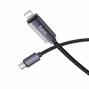 Кабель USB C to Lightning Hoco PD 27W с дисплеем 1 м X112 чёрный