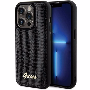 Guess Sequin Script Metal чехол для iPhone 13 Pro / 13 - чёрный