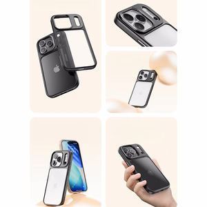 Rock Guard Lens Protection Series Ümbris jaoks Iphone 17 Pro läbipaistev-must