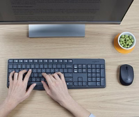 Logitech MK235 keyboard Mouse included USB QWERTY US International hall