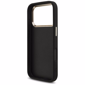 Guess PU Leather 4G Metal Logo Gold Frame ümbris Apple iPhone 18 Pro telefonile, must