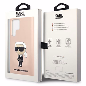 Karl Lagerfeld KLHCS23LSNIKBCP Sam S23 S918 Ultra hardcase roosa/roosa Silicone Ikonik