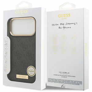 Guess 4G Logo Plate MagSafe Ümbris jaoks iPhone 17 Pro Max - Must