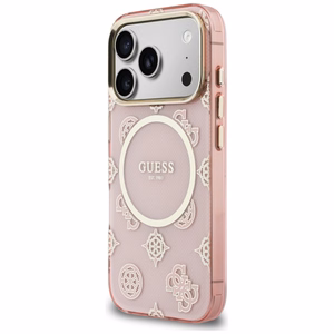 Guess IML Peony Dot MagSafe ümbris for iPhone 17 Pro - roosa