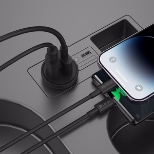 Devia autolaadija Smart Mini PD QC 3.0 30W 1x USB 1x USB-C valge