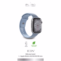 Puro Icon Silicone Strap jaoks Apple Watch 38 / 40 / 41 mm - Light Sinine (2 pcs.)