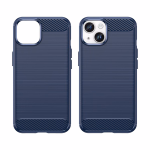 Чехол Carbon для iPhone 14 Plus гибкая гелевая задняя крышка синий