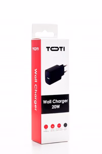 SEEK TOTI 20W Type-C + USB-A сетевое быстрое зарядное устройство, черный