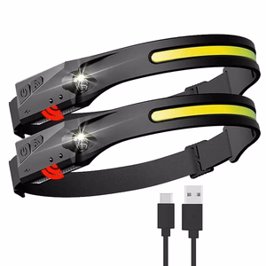 USB-C kaudu laetav LED-pealamp liikumisanduriga, IPX4, 1200 mAh – must