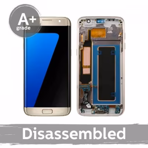 LCD ekraan ühilduv Samsung G935 S7 Edge raamiga / Roosa kuld / (10/10 Kasutatud)