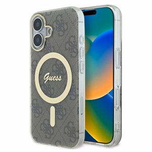 Guess IML 4G MagSafe Ümbris jaoks iPhone 16 Plus - Brown