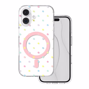 Bubble Dots Mag чехол для iphone 16 6,1", белый