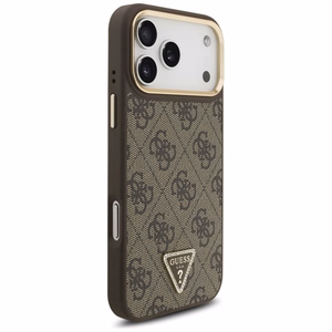 GUESS ümbris jaoks IPHONE 17 Pro Max compatible with MagSafe GUHMP17XP4GTDGMW (4G PU W/ Triangle Logo) kuldne brown