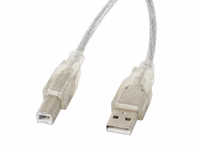 Lanberg CA-USBA-12CC-0030-TR USB cable USB 2.0 3 m USB B läbipaistev