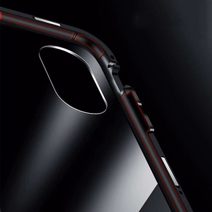 Wozinsky Full Magnetic Case Full Body Front and Back Cover with built-in glass for Vivo X60 black-transparent