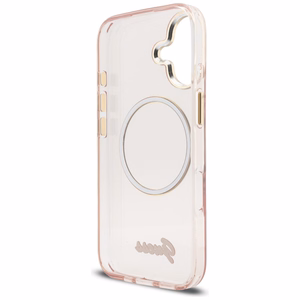 Guess IML Script Metal MagSafe Ümbris for iPhone 17 - roosa
