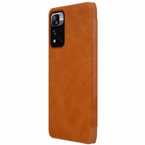 Чехол-книжка Nillkin Qin для Xiaomi Redmi Note 11 Pro+ (China) / Redmi Note 11 Pro (China) / Mi11i HyperCharge с защитой камеры коричневый