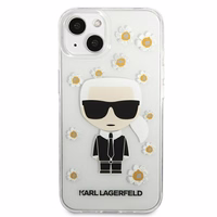 Karl Lagerfeld Flower Ikonik Karl ümbris iPhone 13 mini jaoks - Läbipaistev