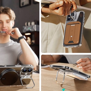 ESR Classic Hybrid Kickstand Halolock MagSafe Ümbris Set + Karastatud klaas jaoks iPhone 16 - Clear