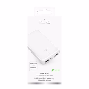 Powerbank Puro White 10000mAh 12W 2xUSB-A + USB-C - white