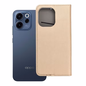 Klappkaanega Smart Case Book ümbris Oppo Reno 15F jaoks, kuldne