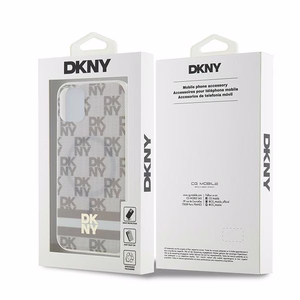 DKNY IML Checkered Mono Pattern & Printed Stripes MagSafe ümbris jaoks iPhone 11 / Xr - beige